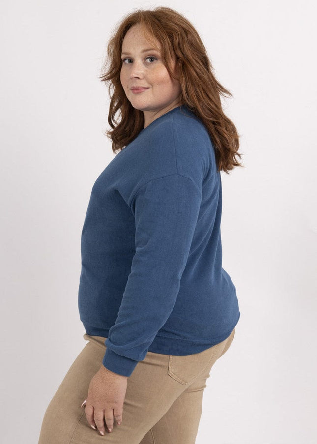 plus size WF Bomull sweatshirt Blå i store storrelser