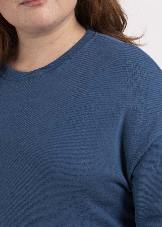 plus size WF Bomull sweatshirt Blå i store storrelser