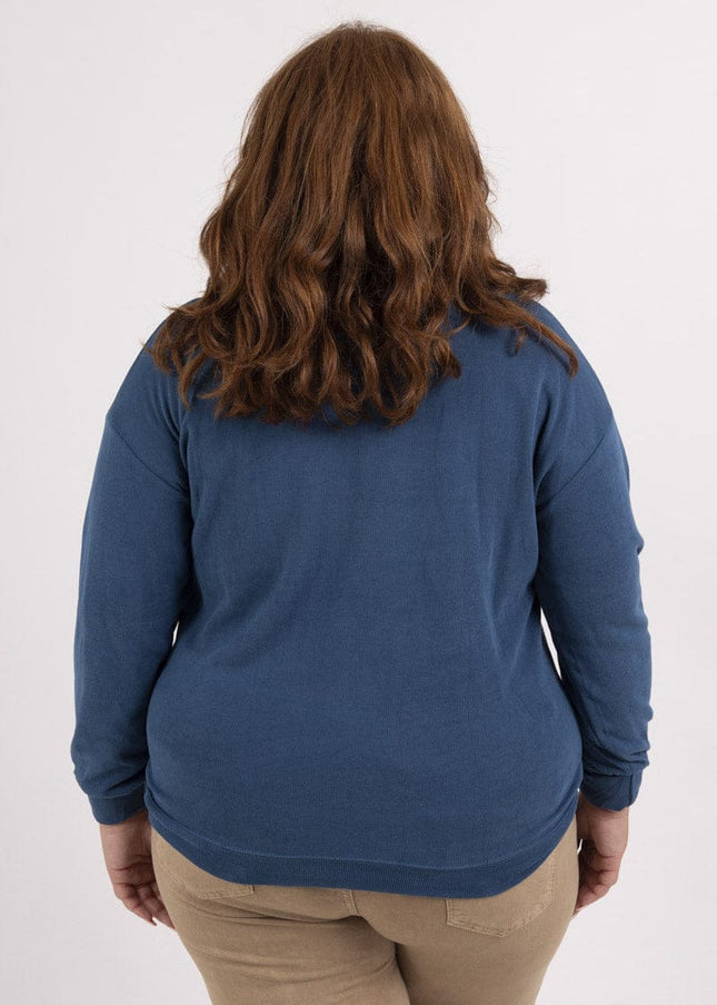 plus size WF Bomull sweatshirt Blå i store storrelser