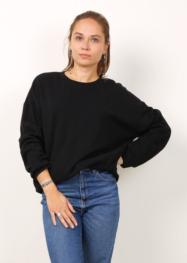 plus size WF Bomull sweatshirt Svart i store storrelser