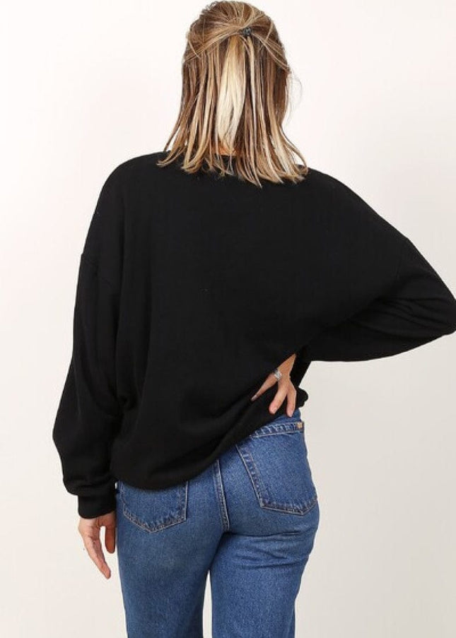 plus size WF Bomull sweatshirt Svart i store storrelser