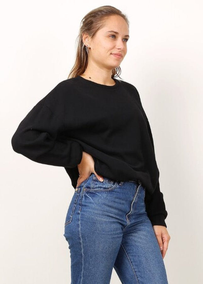 plus size WF Bomull sweatshirt Svart i store storrelser