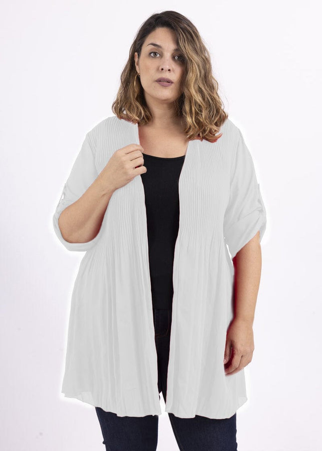 plus size WF lett cardigan Hvit i store storrelser