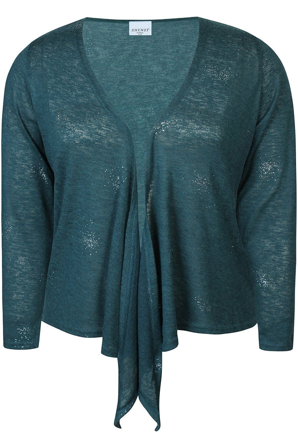 plus size Zhenzi Agar Cardigan Flaskegrønn i store storrelser