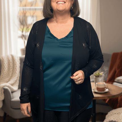 plus size Zhenzi Agar Cardigan Sort i store storrelser