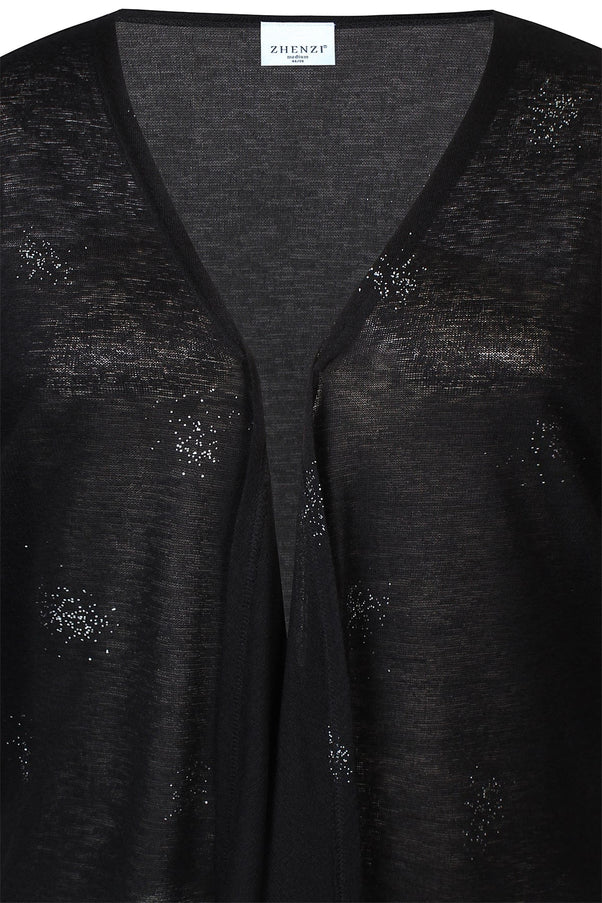 plus size Zhenzi Agar Cardigan Sort i store storrelser