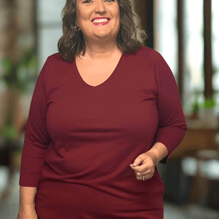 plus size Zhenzi Alberta bomull vinrød i store storrelser