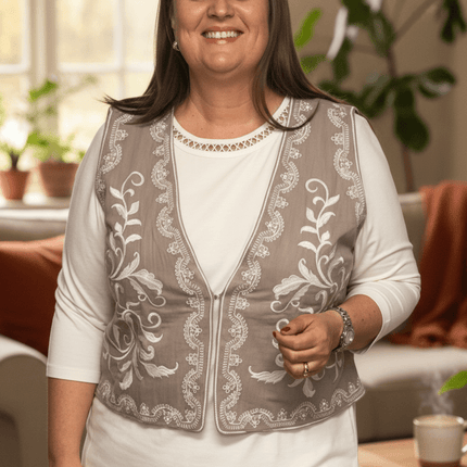 plus size Zhenzi Hedy vest sand  INGEN RETURRETT i store storrelser