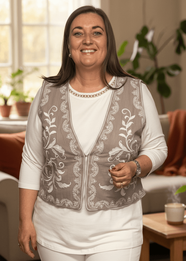 plus size Zhenzi Hedy vest sand  INGEN RETURRETT i store storrelser