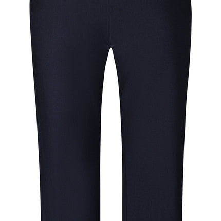 plus size Zhenzi Jazzy bukse bengalin med flosset innside rette ben Marine i store storrelser