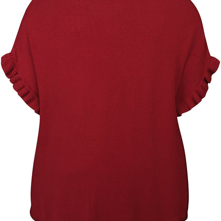 plus size Zhenzi Kogle poncho Rød i store storrelser