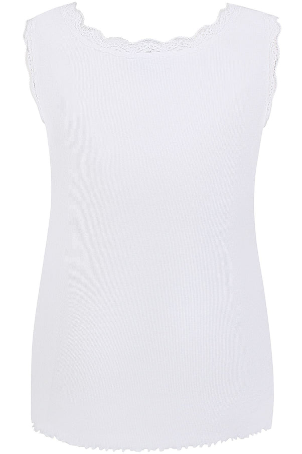 plus size Zhenzi Lara singlet med blonde hvit i store storrelser