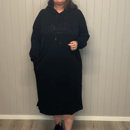 plus size Zhenzi Mya kjole sort i store storrelser