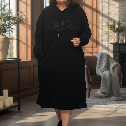 plus size Zhenzi Mya kjole sort i store storrelser