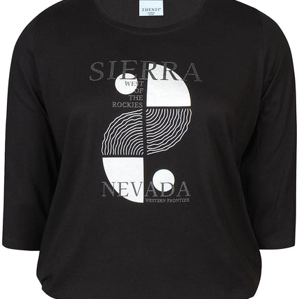 plus size Zhenzi Noor T-shirt sort i store storrelser