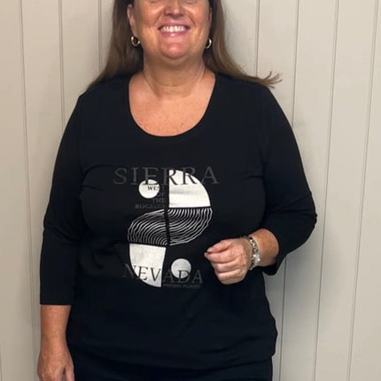 plus size Zhenzi Noor T-shirt sort i store storrelser