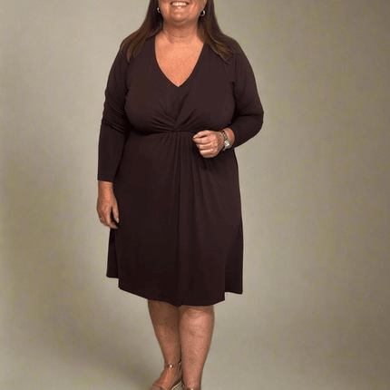 plus size Zhenzi Nyah kjole brun i store storrelser