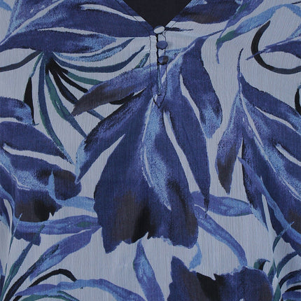 plus size Zhenzi Seya Bluse blåmønstret i store storrelser