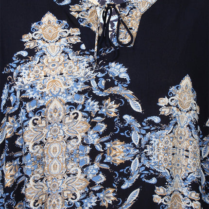 plus size Zhenzi Sila kjole blåprint i store storrelser