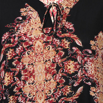 plus size Zhenzi Sila kjole vinrødprint i store storrelser