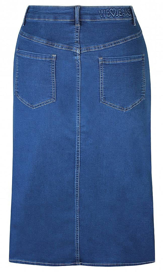 plus size Zhenzi skjørt, denim, lommer, beltehemper, Denim i store storrelser