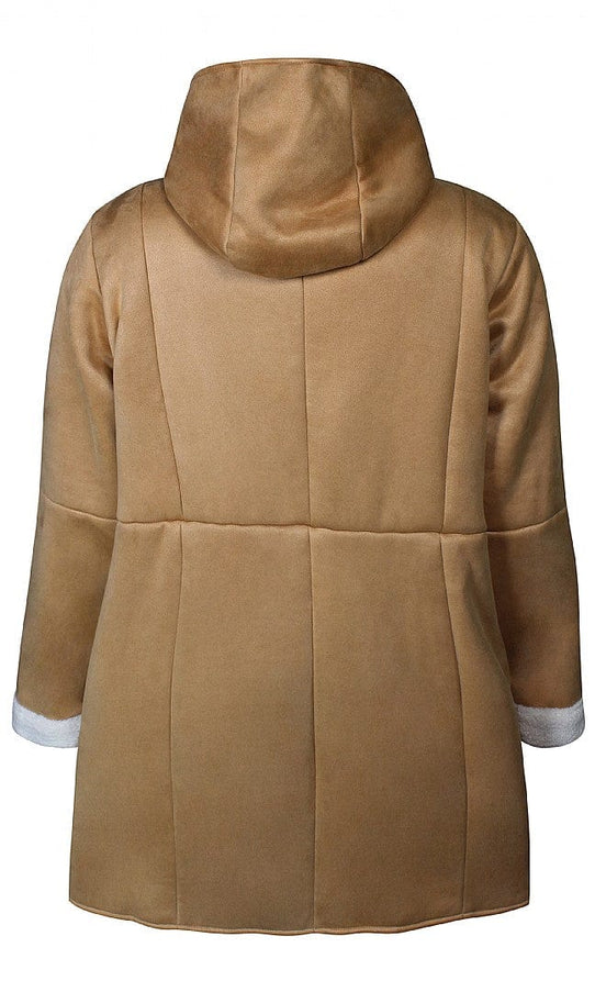 plus size Zhenzi Stevie coat sand i store storrelser