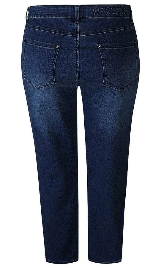 plus size Zhenzi Stomp Jeans smale ben blå i store storrelser