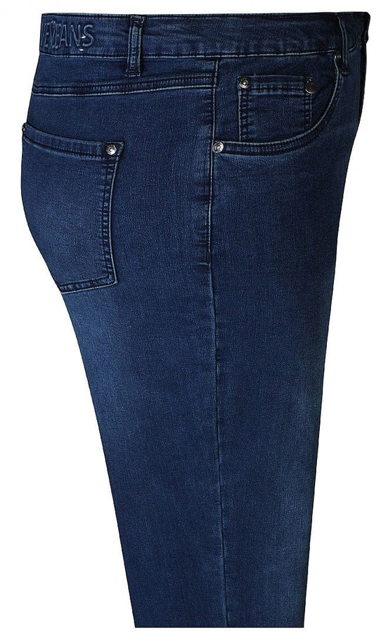 plus size Zhenzi Stomp Jeans smale ben blå i store storrelser