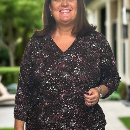 plus size Zhenzi Sylva topp vinrød i store storrelser