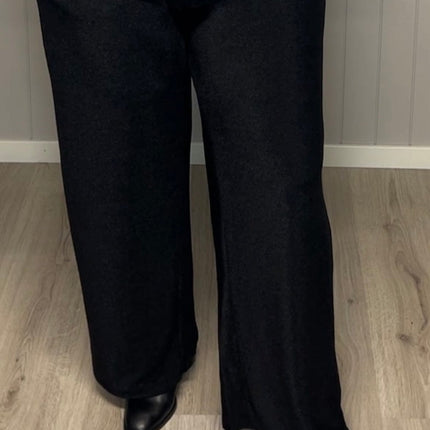 plus size Zhenzi Toby Bukse glitter Sort i store storrelser