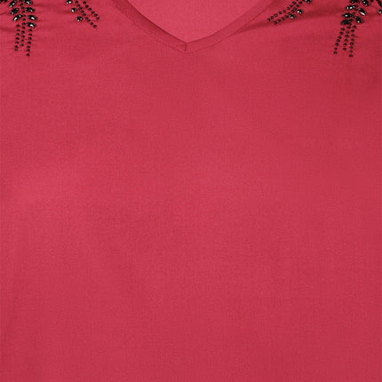 plus size Zhenzi Vada bluse Rød i store storrelser