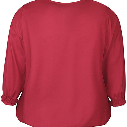 plus size Zhenzi Vada bluse Rød i store storrelser